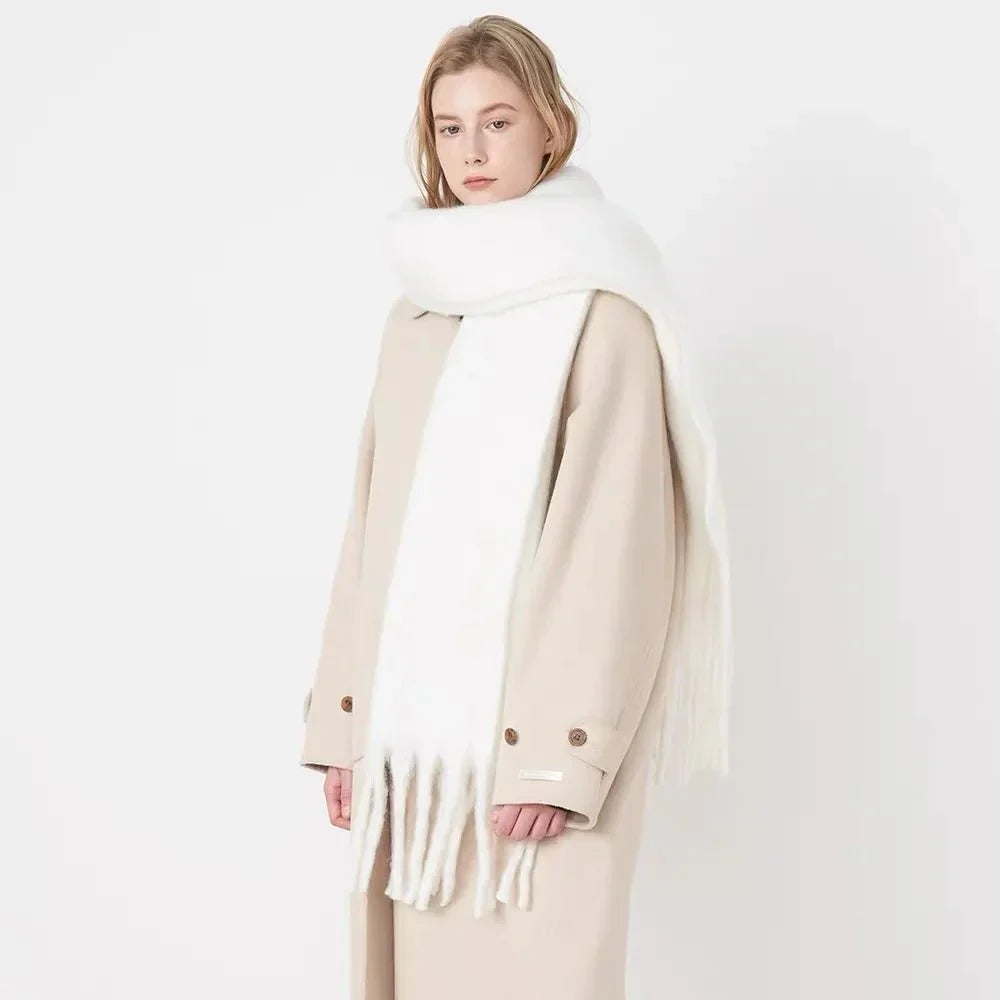 Écharpe en cachemire pour femme et homme, accessoire d’hiver, châle enveloppant en laine, tour de cou, étole, écharpe enveloppante chaude et douce | Sansoti
