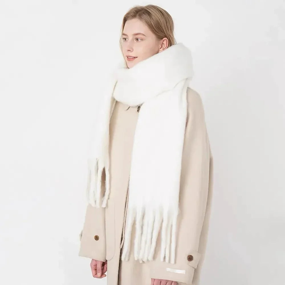 Écharpe en cachemire pour femme et homme, accessoire d’hiver, châle enveloppant en laine, tour de cou, étole, écharpe enveloppante chaude et douce | Sansoti