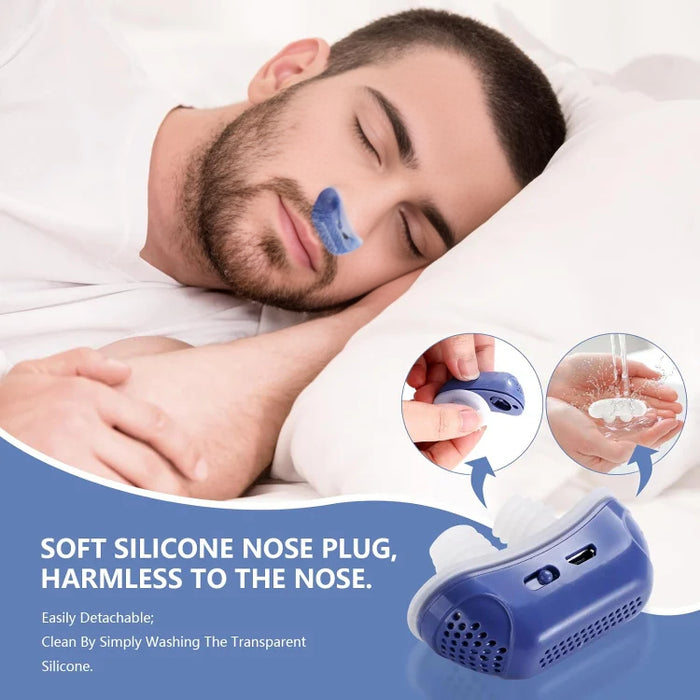 Appareil compact de ventilation nasale pour dormir paisiblement, aide anti-ronflement et à la respiration, rechargeable, format voyage, amélioration du sommeil | Sansoti