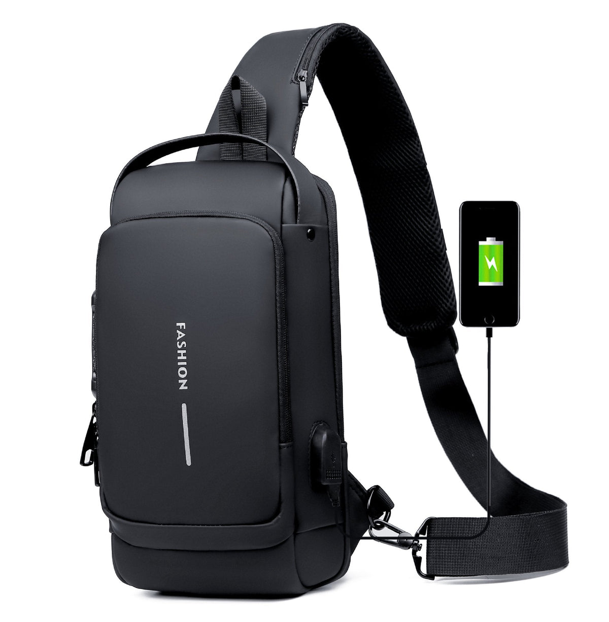 Sac bandoulière avec port de charge USB et serrure à combinaison, déperlant, pour les voyages, le travail et un usage quotidien | Sansoti