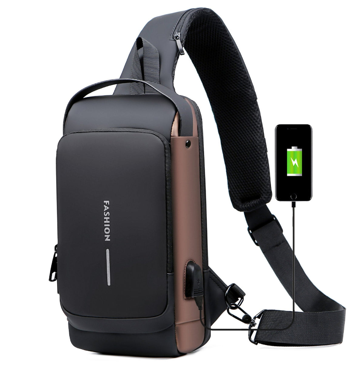 Sac bandoulière avec port de charge USB et serrure à combinaison, déperlant, pour les voyages, le travail et un usage quotidien | Sansoti