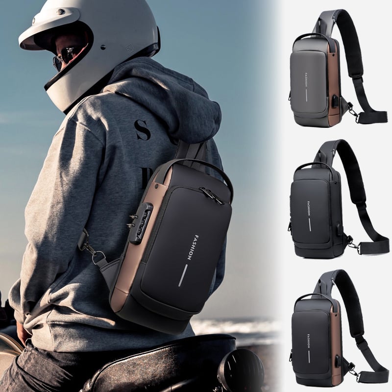 Sac bandoulière avec port de charge USB et serrure à combinaison, déperlant, pour les voyages, le travail et un usage quotidien | Sansoti