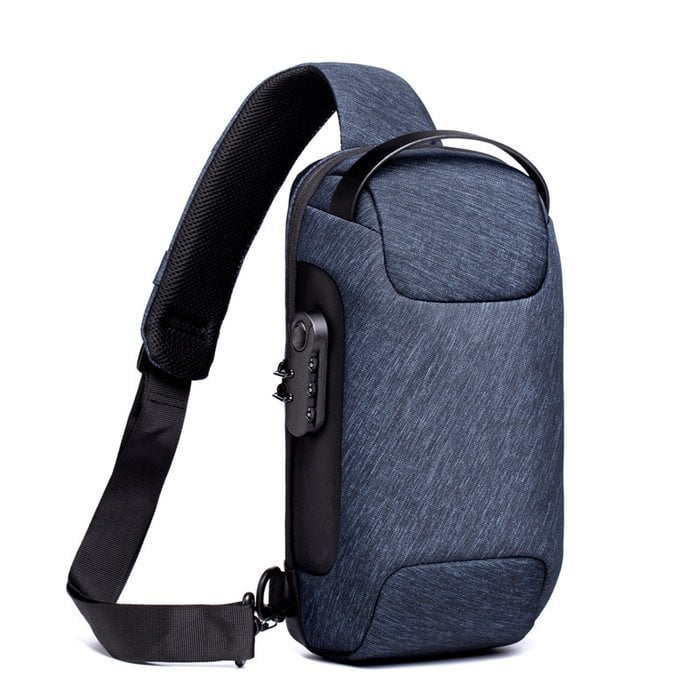 Sac bandoulière avec port de charge USB et serrure à combinaison, déperlant, pour les voyages, le travail et un usage quotidien | Sansoti