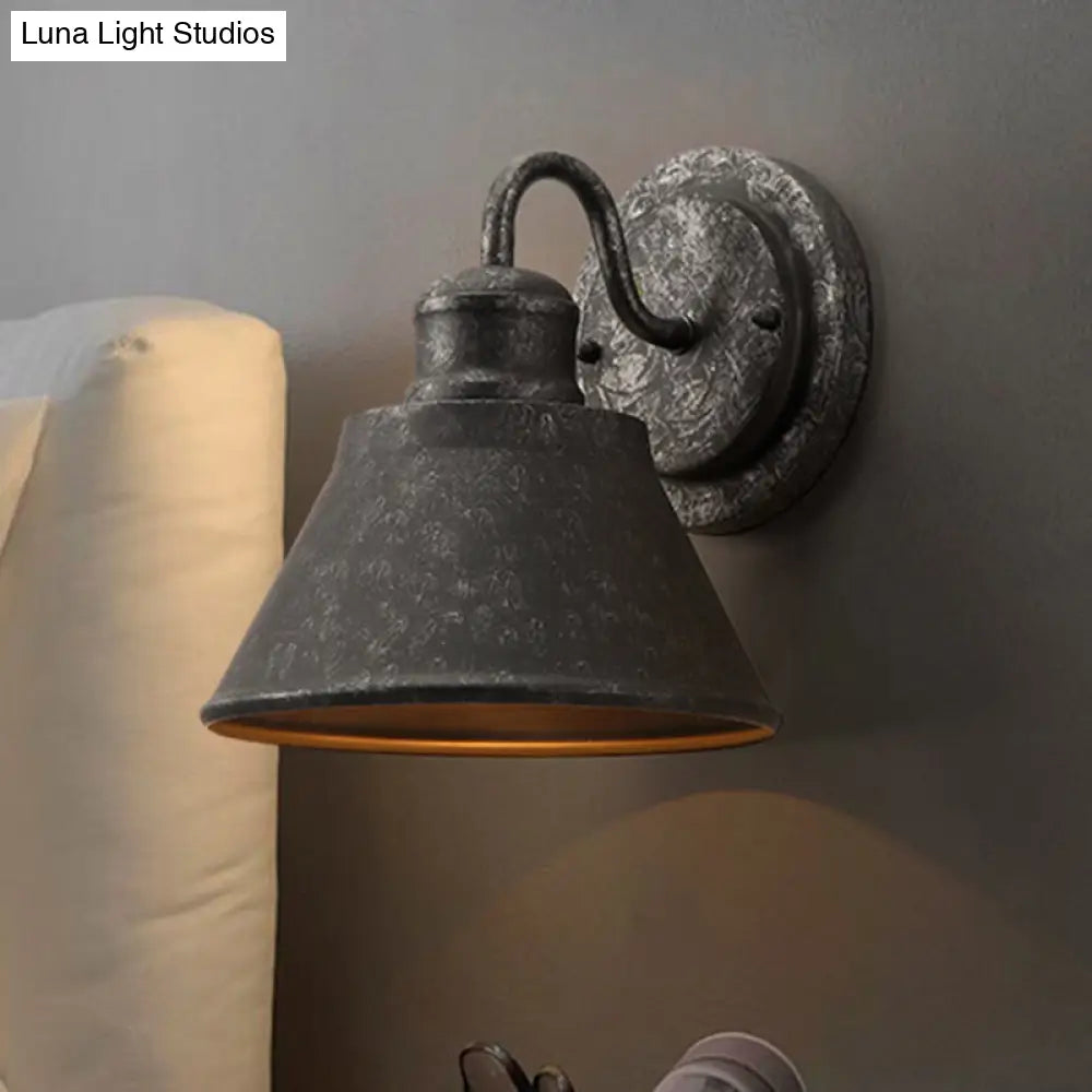 Kegelförmige Metall-Wandleuchte im Vintage-Stil, Silber, industriell, E26/E27-Fassung, Direktverdrahtung, Schlafzimmer, Wohnzimmer | Sansoti