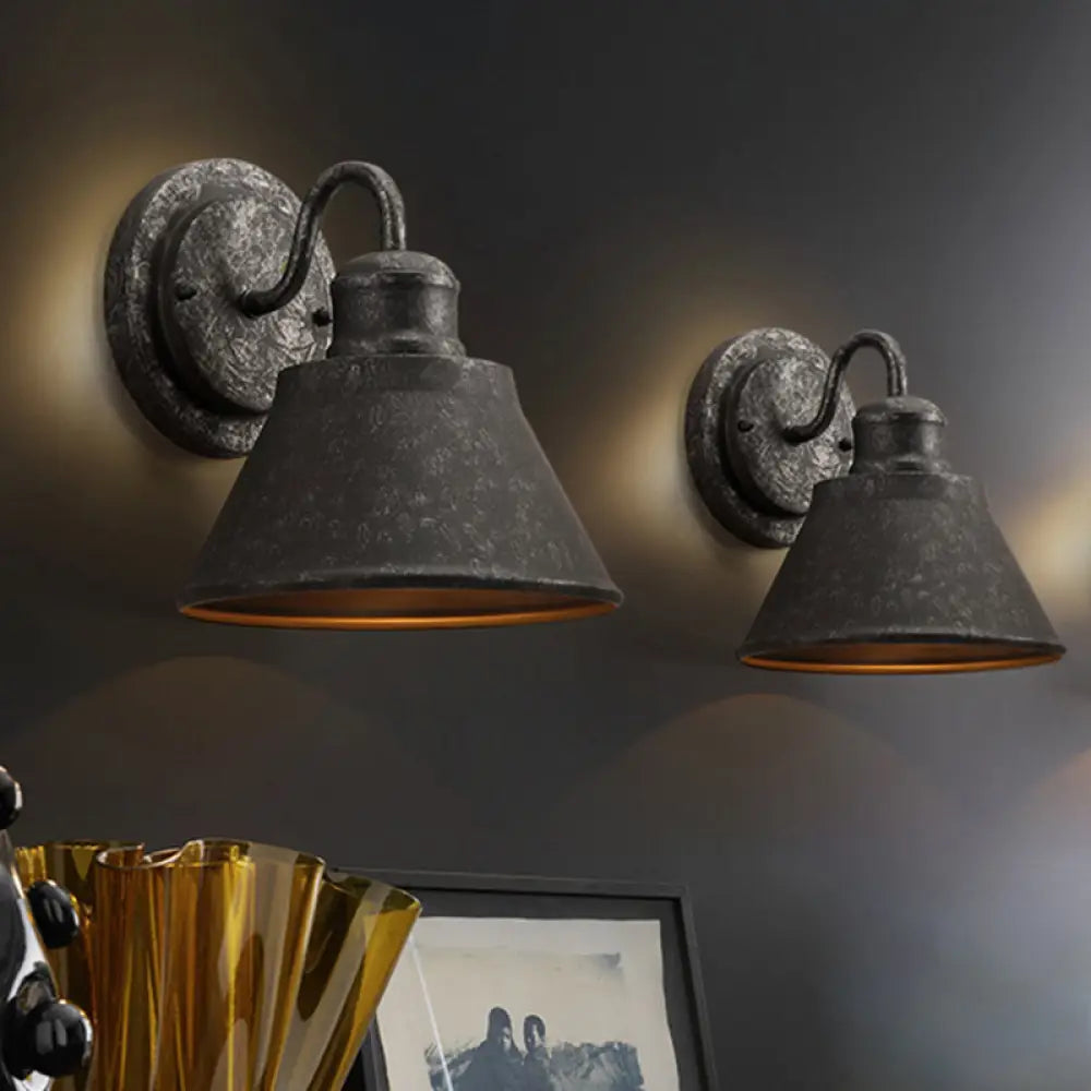 Kegelförmige Metall-Wandleuchte im Vintage-Stil, Silber, industriell, E26/E27-Fassung, Direktverdrahtung, Schlafzimmer, Wohnzimmer | Sansoti