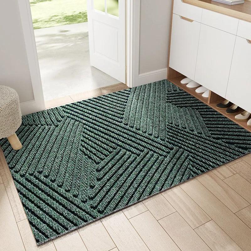 Antislip Deurmat Binnen & Buiten Groen Grijs Khaki Vuilvangmat Slijtvast Design Entree Hal Voordeur Inkom | Sansoti
