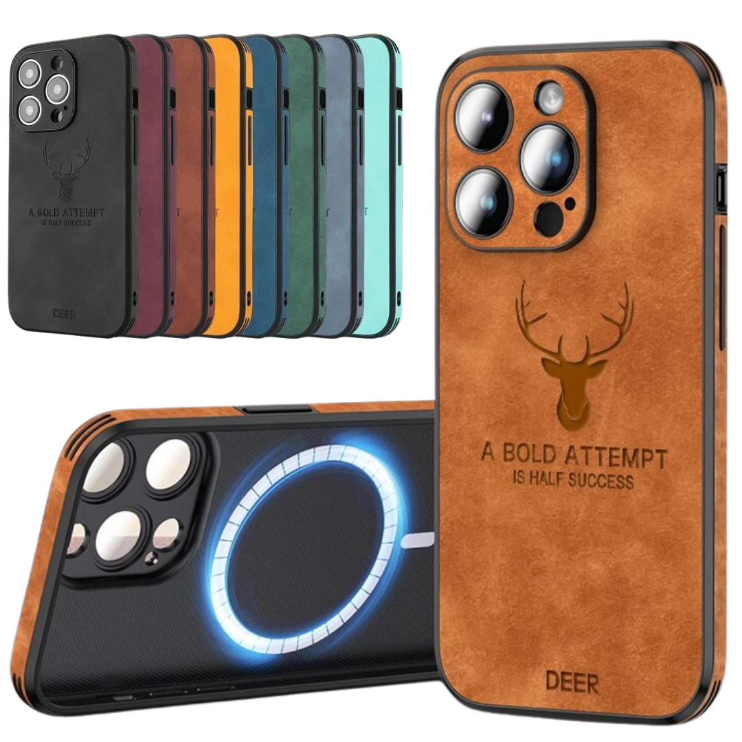 Smartphone Hoesje in Leerlook — Slank Design met Valbescheming & MagSafe-Compatibiliteit voor iPhone 16/15/14/13/12 | Sansoti
