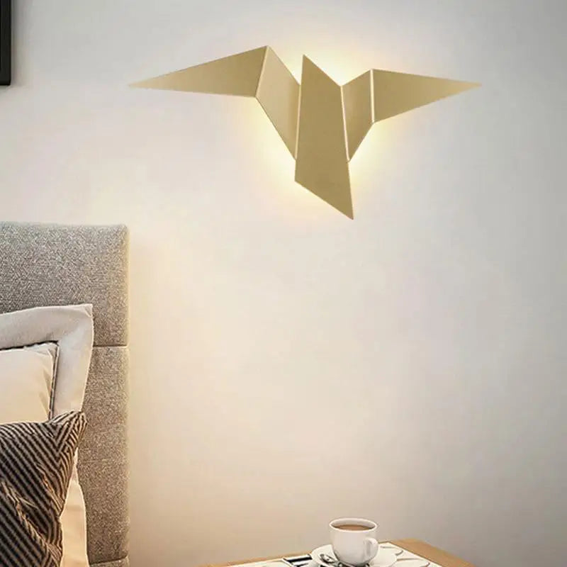 Applique murale oiseau LED en aluminium design scandinave noir, blanc, or | Restfield