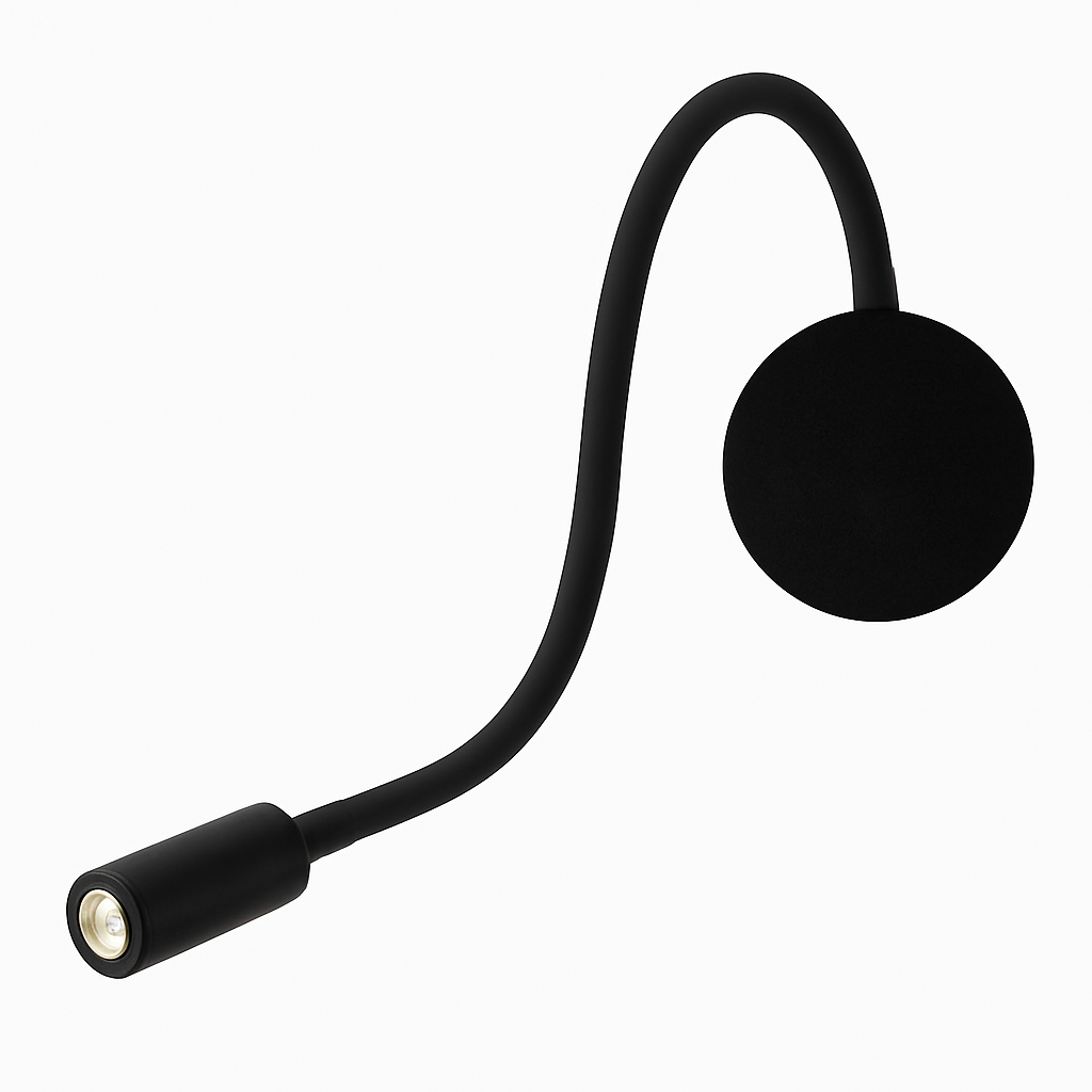 Leselampe Wand LED Flexibel Schwarz Schlafzimmer Bettlampe Wandleuchte Leselicht Flexibler Arm Wiederaufladbar Nachttisch Kopfteil Büro | Restfield