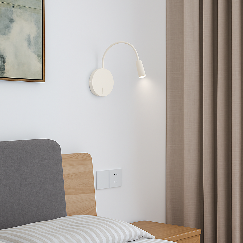 Leselampe Wand LED Flexibel Schwarz Schlafzimmer Bettlampe Wandleuchte Leselicht Flexibler Arm Wiederaufladbar Nachttisch Kopfteil Büro | Restfield