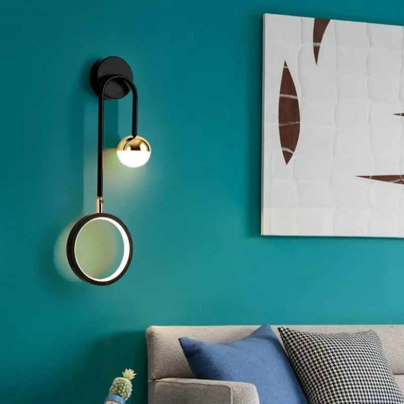 Wandlamp Scandinavisch Aluminium Zwart 48cm LED Dimbaar Modern Design | Sansoti