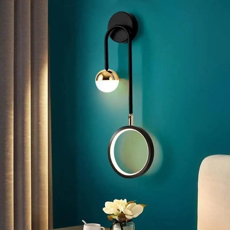 Wandlamp Scandinavisch Aluminium Zwart 48cm LED Dimbaar Modern Design | Sansoti