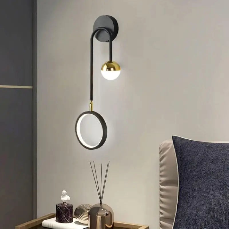 Wandlamp Scandinavisch Aluminium Zwart 48cm LED Dimbaar Modern Design | Sansoti