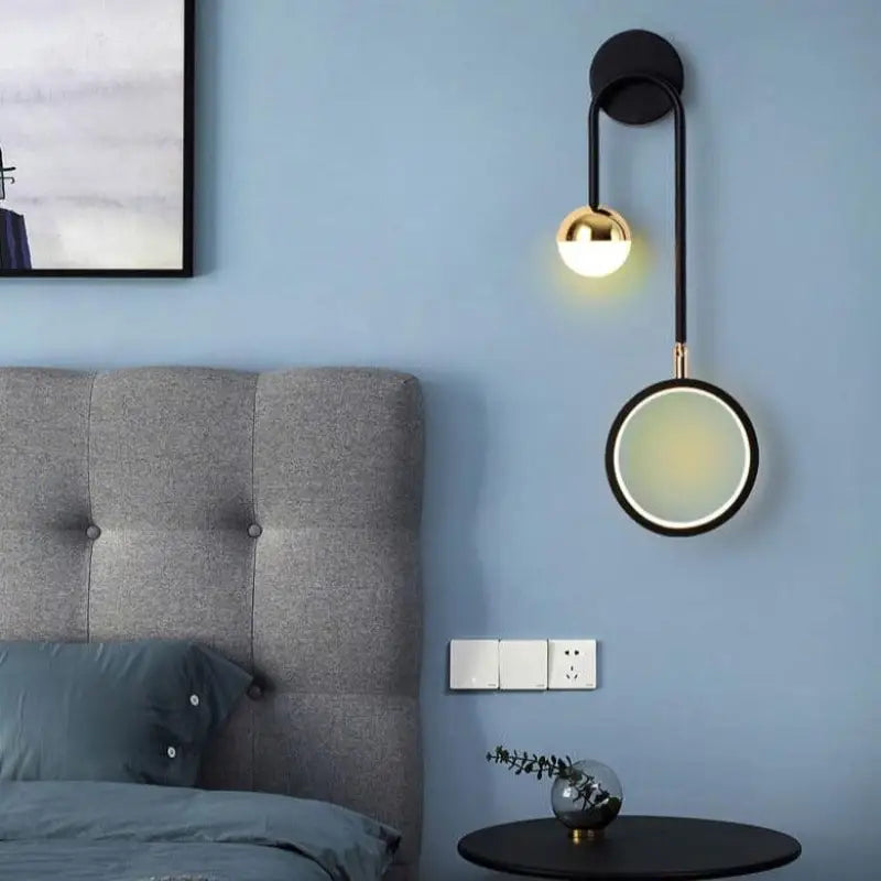 Wandlamp Scandinavisch Aluminium Zwart 48cm LED Dimbaar Modern Design | Sansoti