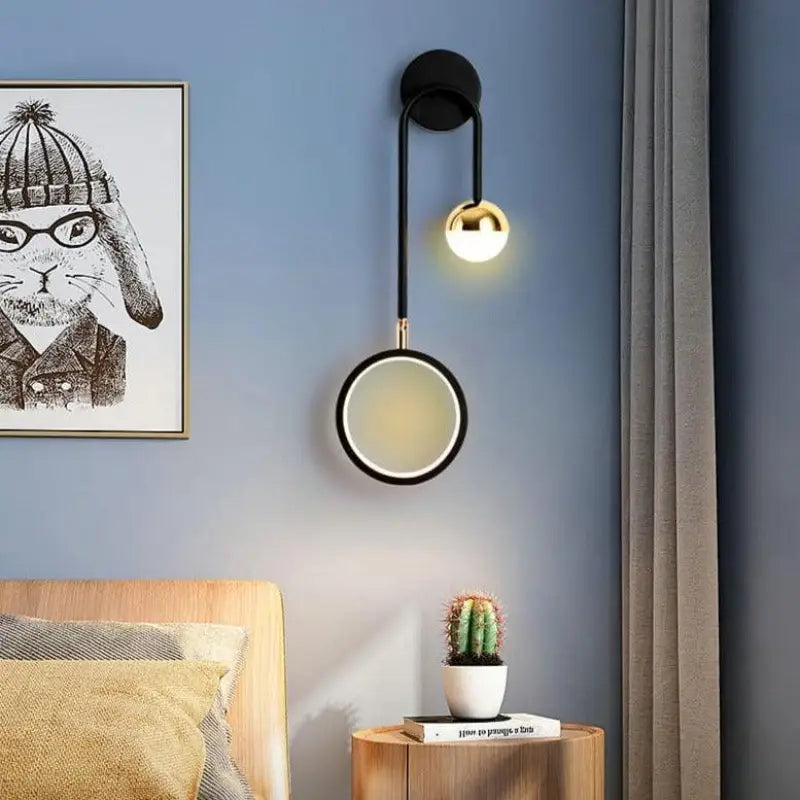 Wandlamp Scandinavisch Aluminium Zwart 48cm LED Dimbaar Modern Design | Sansoti