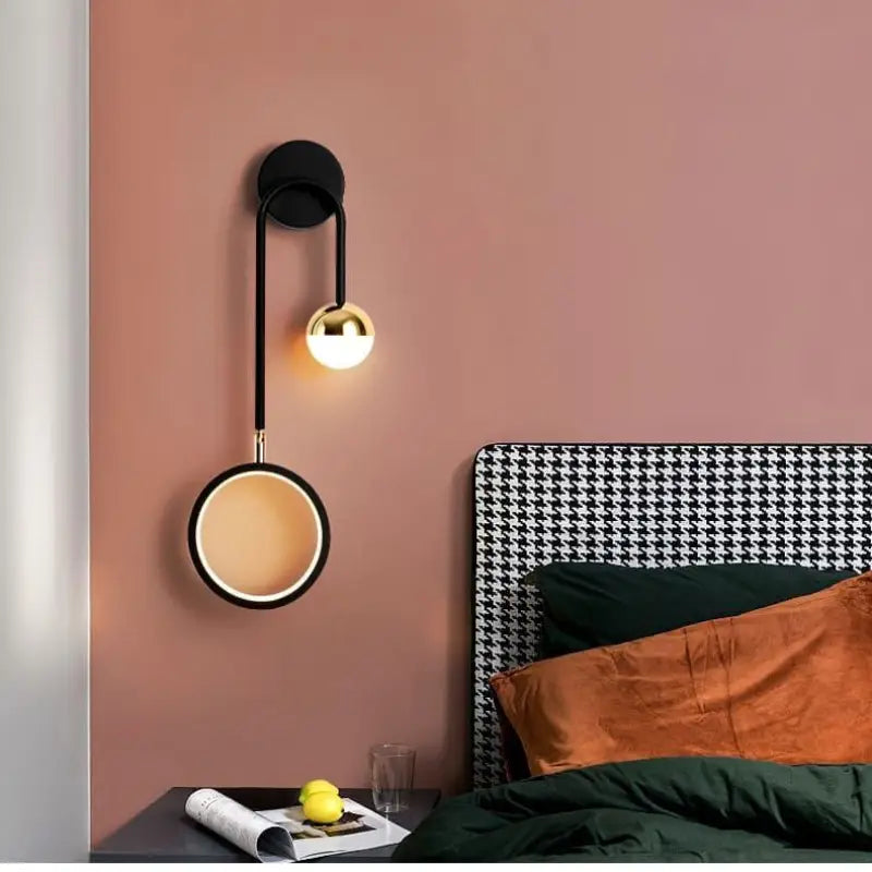 Wandlamp Scandinavisch Aluminium Zwart 48cm LED Dimbaar Modern Design | Sansoti