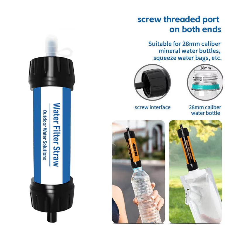Tragbarer Wasserfilterstrohhalm, Kapazität 4000L, Outdoor, Camping, Wandern, Notfälle, Ultrafiltration, Survival | Sansoti