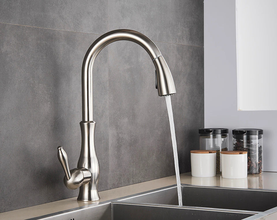 Keukenkraan Uittrekbaar Flexibel 45cm Geborsteld Nikkel Zwart Goud Chroom Modern Keuken | Sansoti