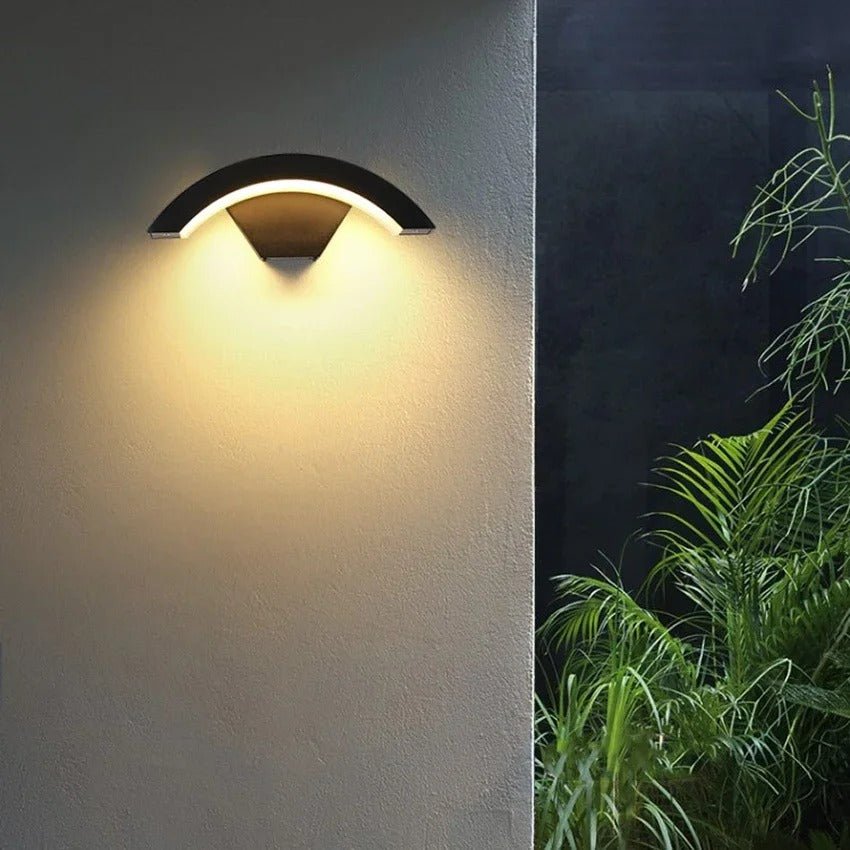 Gebogene LED-Wandleuchte mit Bewegungssensor, Außenbeleuchtung, Aluminium, wasserdicht, IP65, Gartenbeleuchtung, 18 W–30 W | Sansoti