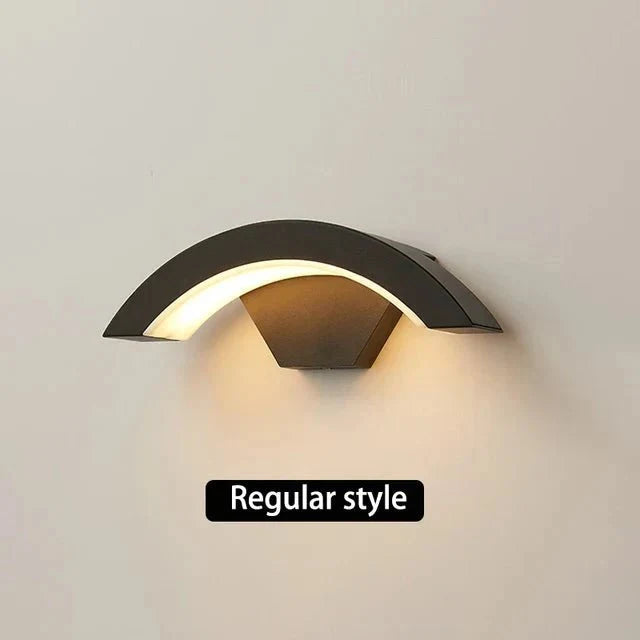 Gebogene LED-Wandleuchte mit Bewegungssensor, Außenbeleuchtung, Aluminium, wasserdicht, IP65, Gartenbeleuchtung, 18 W–30 W | Sansoti
