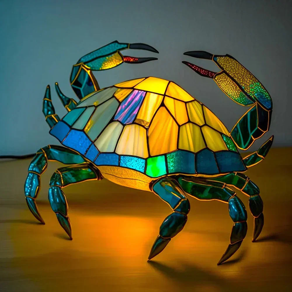 Stained-Glass Animal Lamp Multicolored 30cm Table Lighting Decorative Living Room Bedroom Night Light | Sansoti
