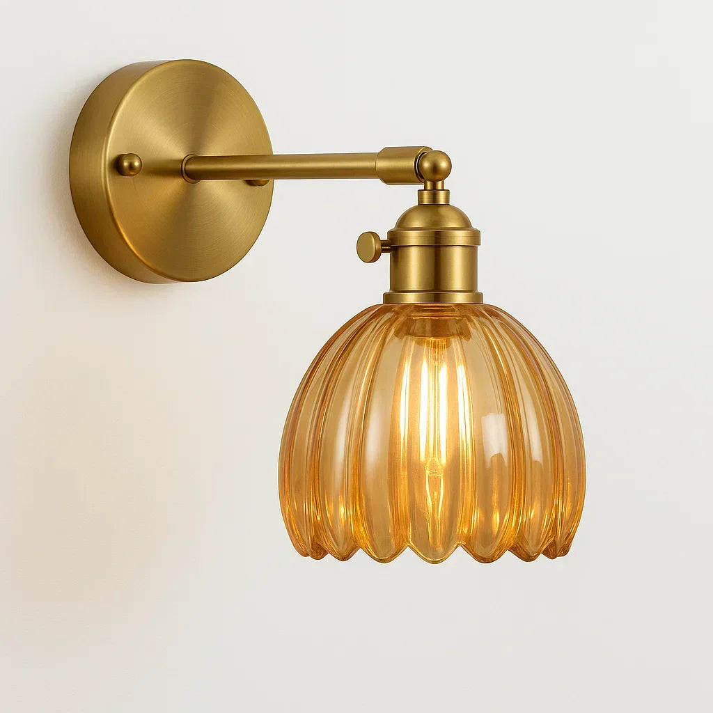 Wandlamp met Glazen Tulpvormige Kap Retro Vintage Sfeerverlichting E26 Fitting voor Woonkamer Slaapkamer | Sansoti