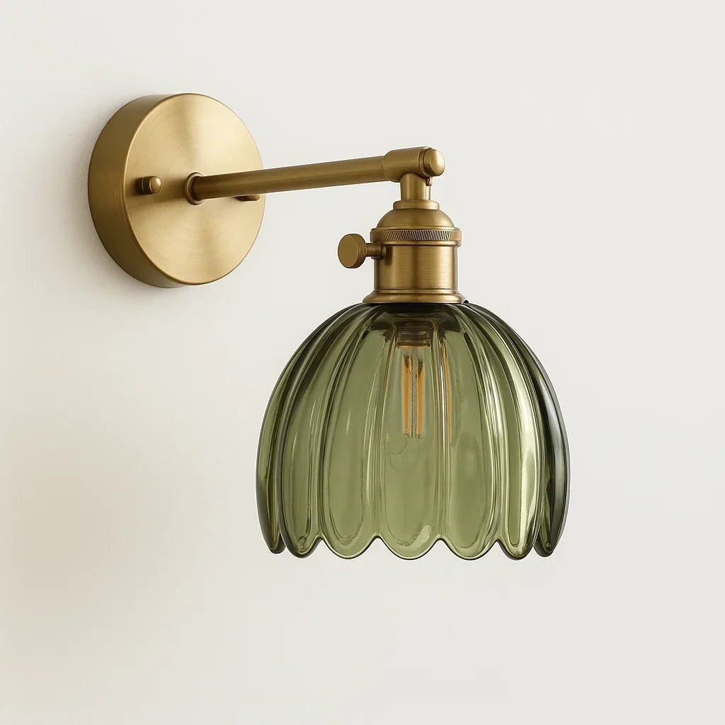 Wandlamp met Glazen Tulpvormige Kap Retro Vintage Sfeerverlichting E26 Fitting voor Woonkamer Slaapkamer | Sansoti