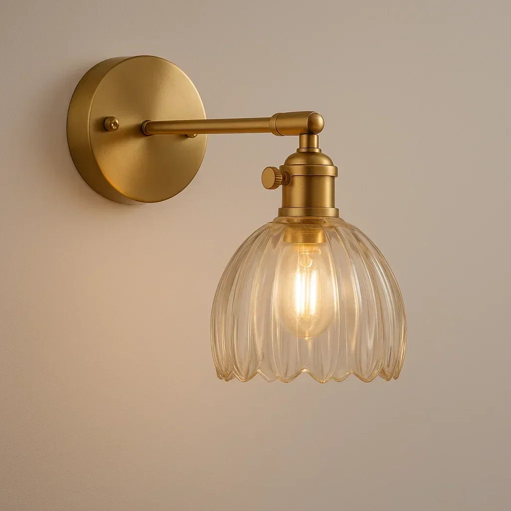 Wandlamp met Glazen Tulpvormige Kap Retro Vintage Sfeerverlichting E26 Fitting voor Woonkamer Slaapkamer | Sansoti