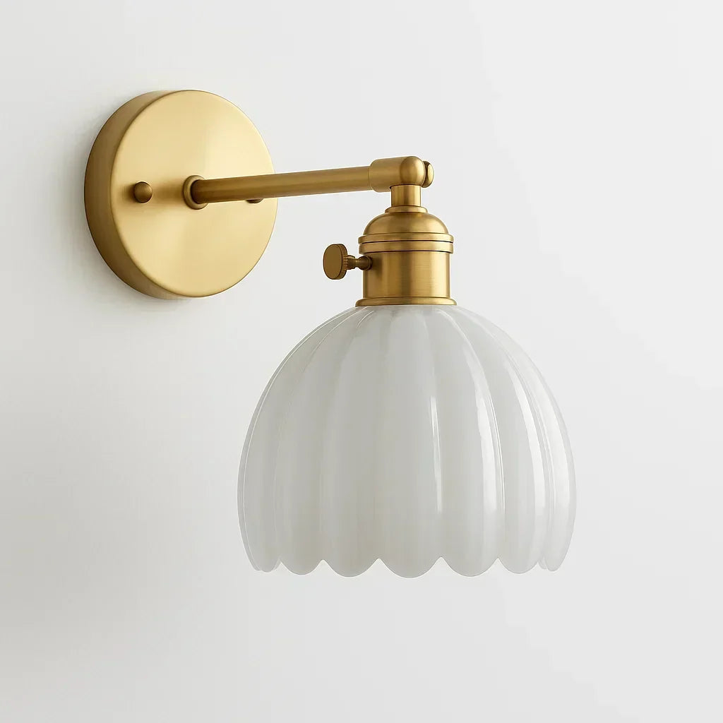 Wandlamp met Glazen Tulpvormige Kap Retro Vintage Sfeerverlichting E26 Fitting voor Woonkamer Slaapkamer | Sansoti