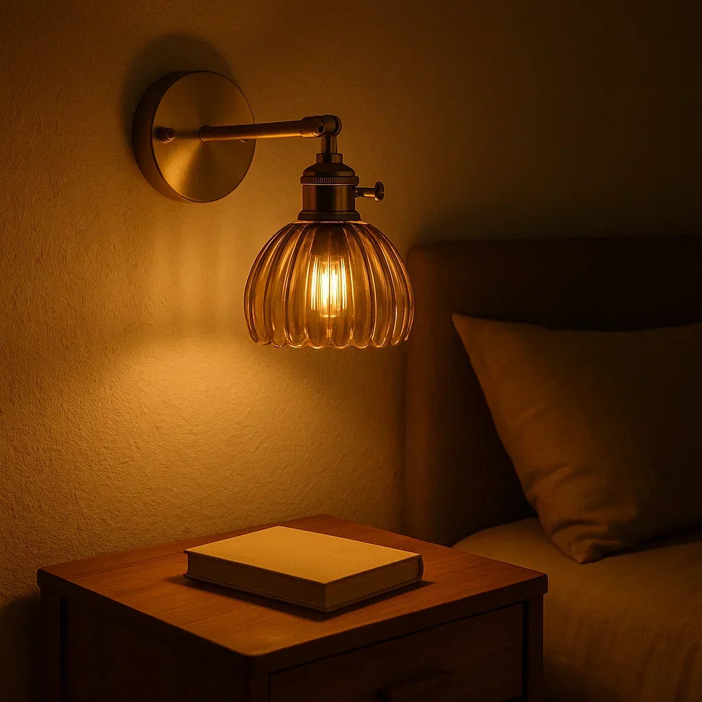 Wandlamp met Glazen Tulpvormige Kap Retro Vintage Sfeerverlichting E26 Fitting voor Woonkamer Slaapkamer | Sansoti