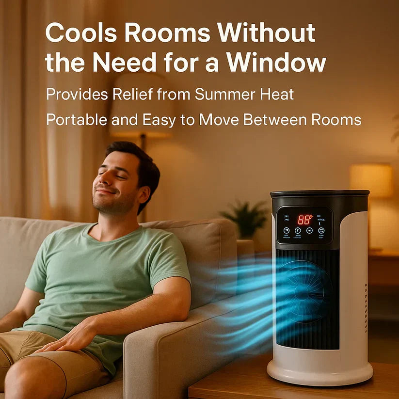 Mobile Air Cooler with Nebulizer | Frameless Evaporative Cooler for Home and Office | 300ml Water Tank | Whisper Quiet <23dB | Energy Efficient 18W | Sansoti