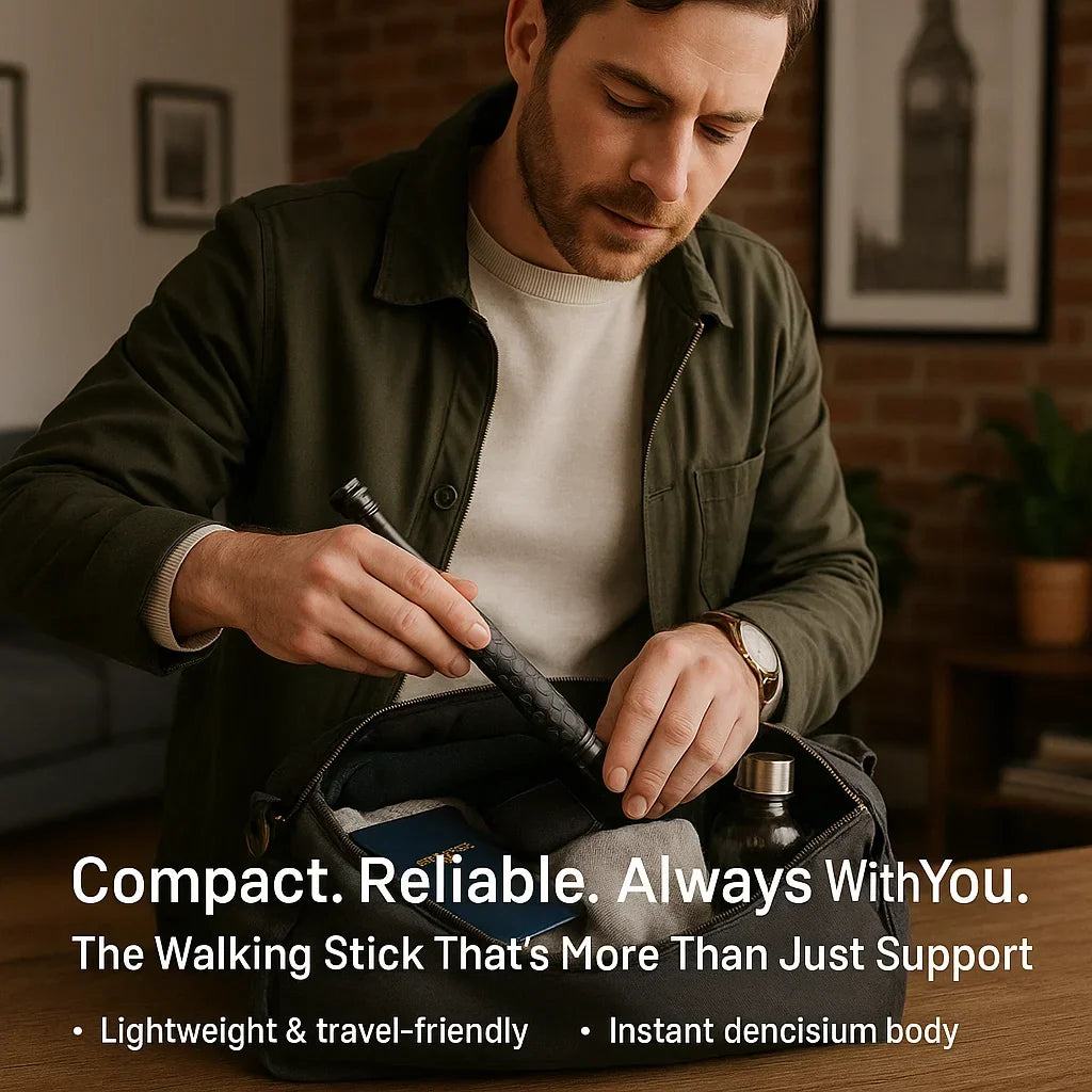 Automatische Zelfverdediging Wandelstok voor Wandelen en Stedelijke Veiligheid – Telescopisch Ontwerp met Anti-Slip Grip | Sansoti