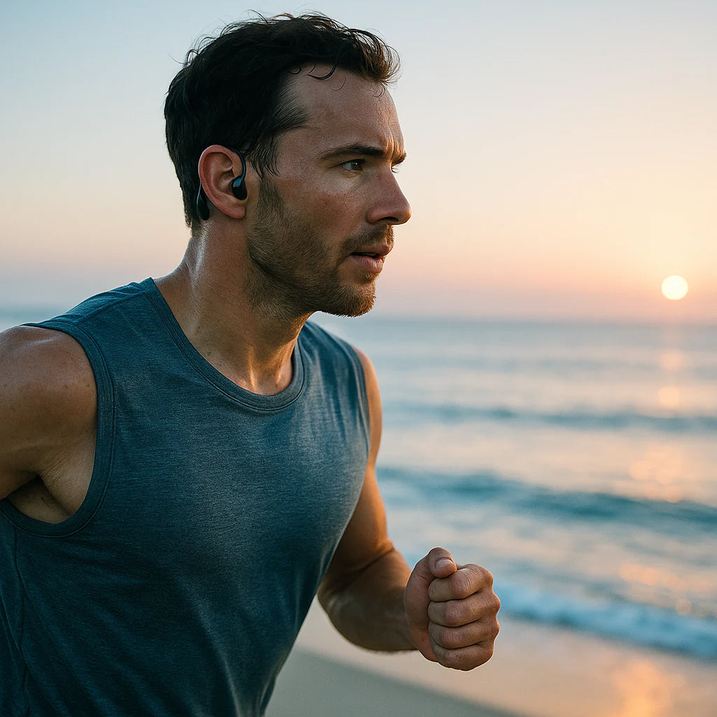 Kabellose Knochenleitungs-Kopfhörer mit Open-Ear-Design, IPX5-wasserbeständigem Titanrahmen für Sport und Laufen | Sansoti
