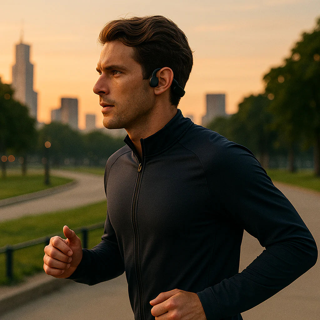Kabellose Knochenleitungs-Kopfhörer mit Open-Ear-Design, IPX5-wasserbeständigem Titanrahmen für Sport und Laufen | Sansoti