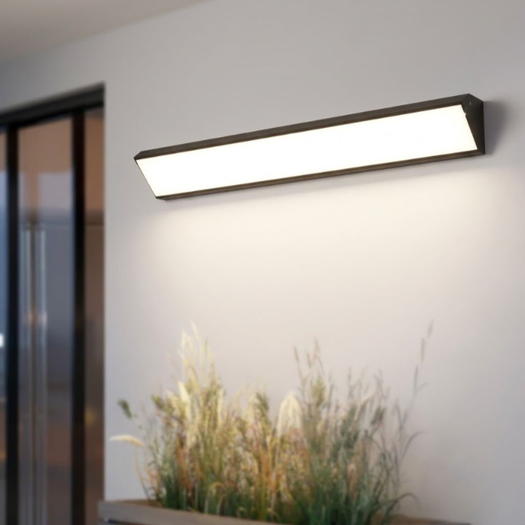 Applique murale extérieure à LED en aluminium, étanche IP65, noir et blanc, 20–90 cm, lumière chaude, froide ou neutre, jardin et véranda | Sansoti