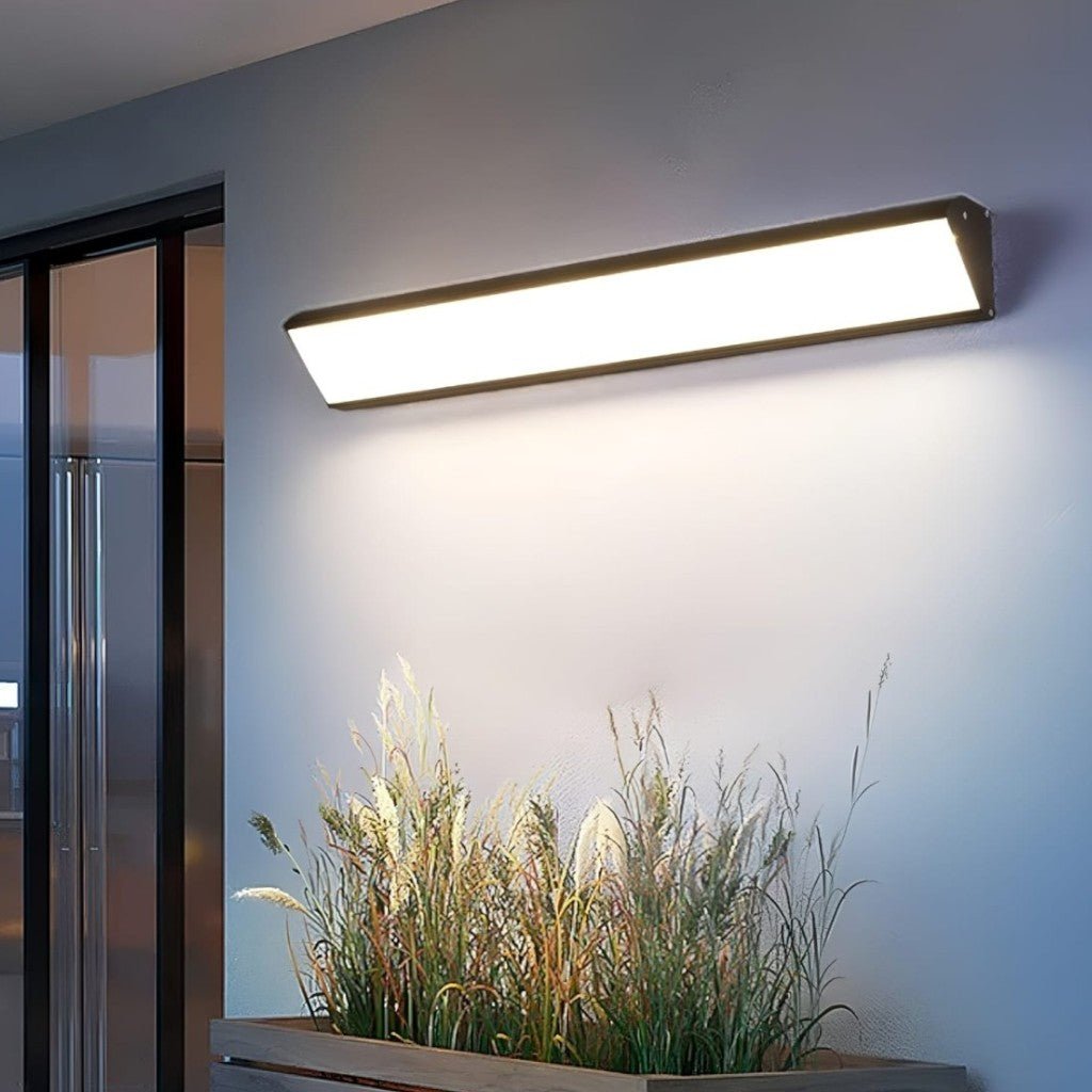 Applique murale extérieure à LED en aluminium, étanche IP65, noir et blanc, 20–90 cm, lumière chaude, froide ou neutre, jardin et véranda | Sansoti