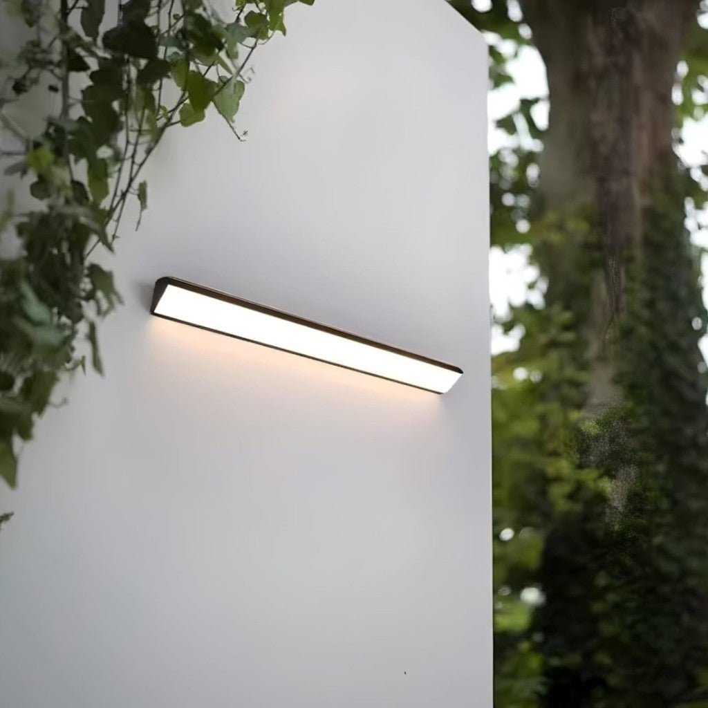 Applique murale extérieure à LED en aluminium, étanche IP65, noir et blanc, 20–90 cm, lumière chaude, froide ou neutre, jardin et véranda | Sansoti
