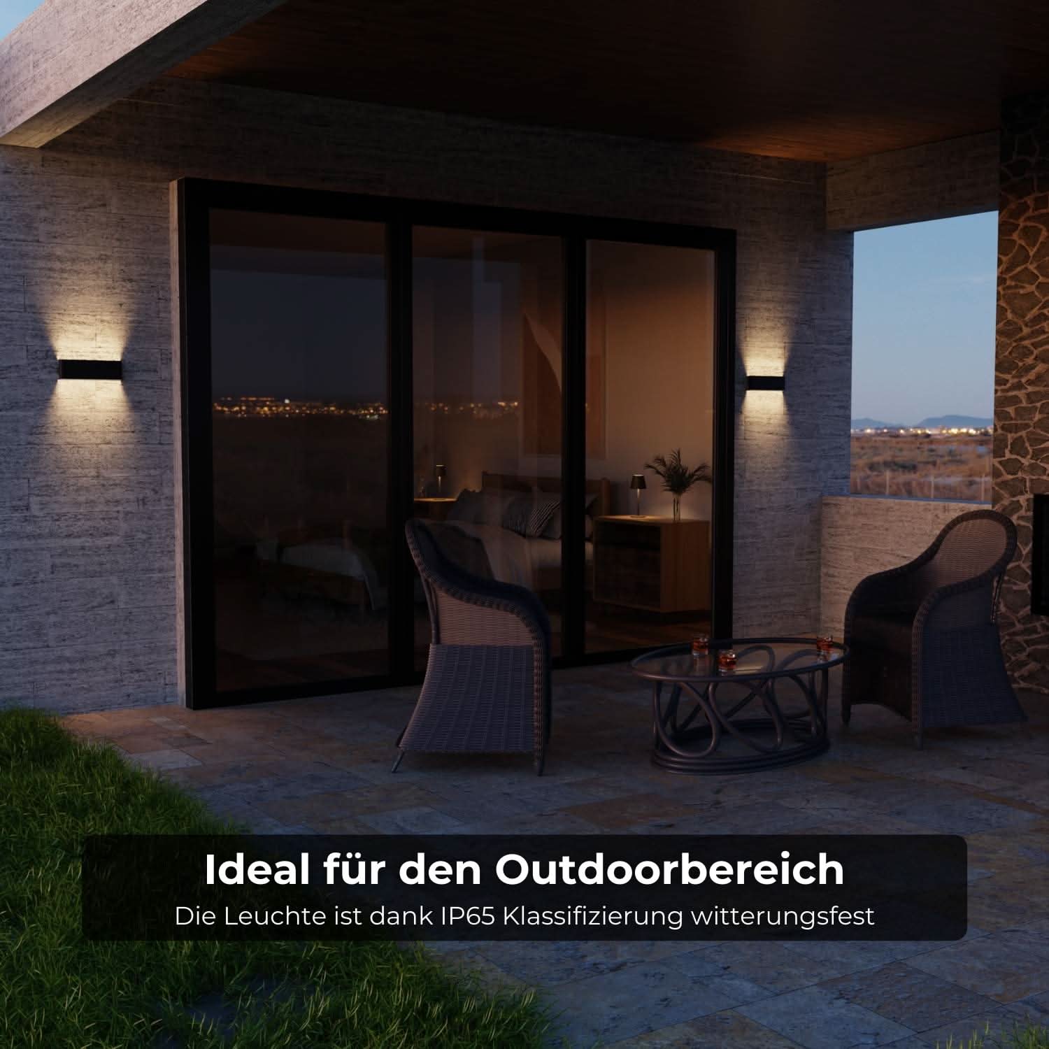 Minimalistische LED-Wandleuchte für Außen- und Innenbereiche mit Up-Down-Licht | Restfield