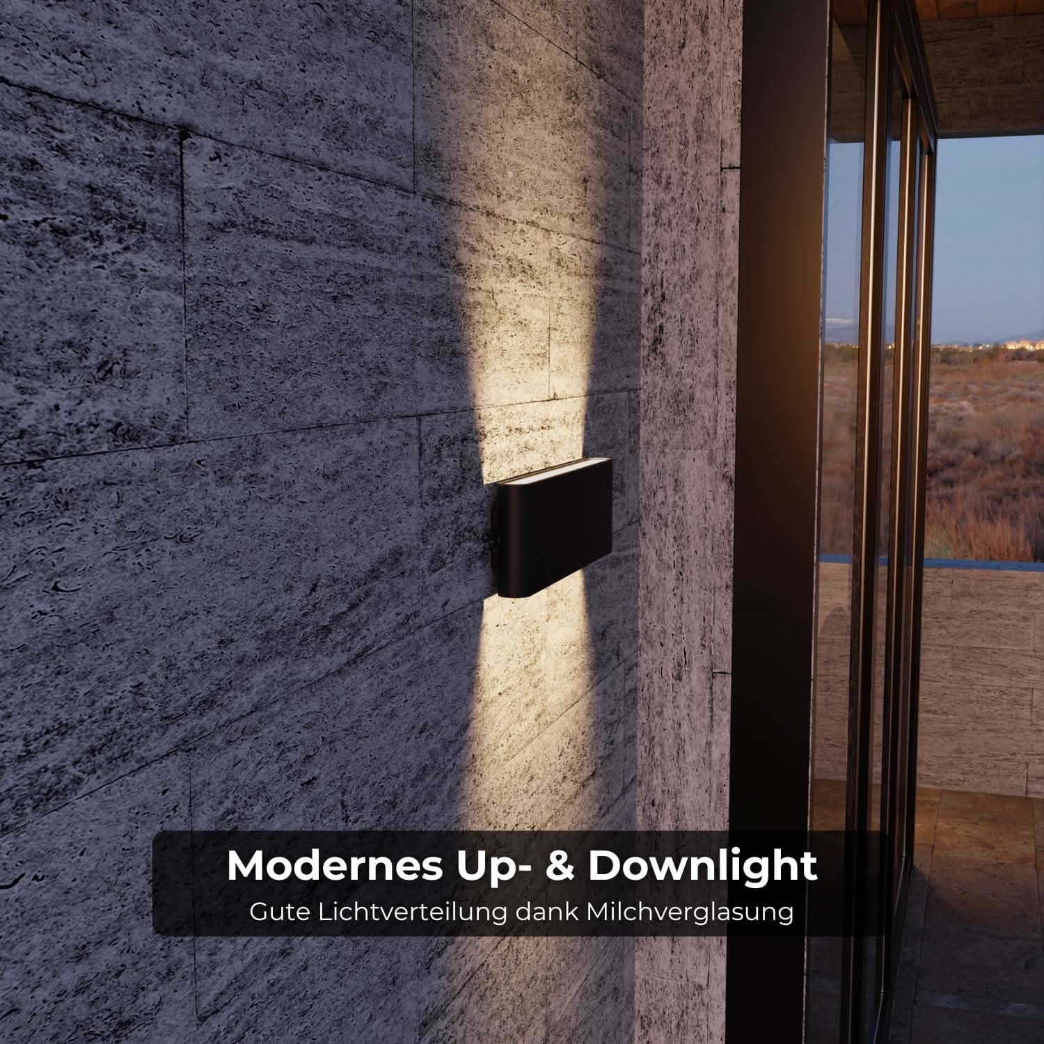 Minimalistische LED-Wandleuchte für Außen- und Innenbereiche mit Up-Down-Licht | Restfield