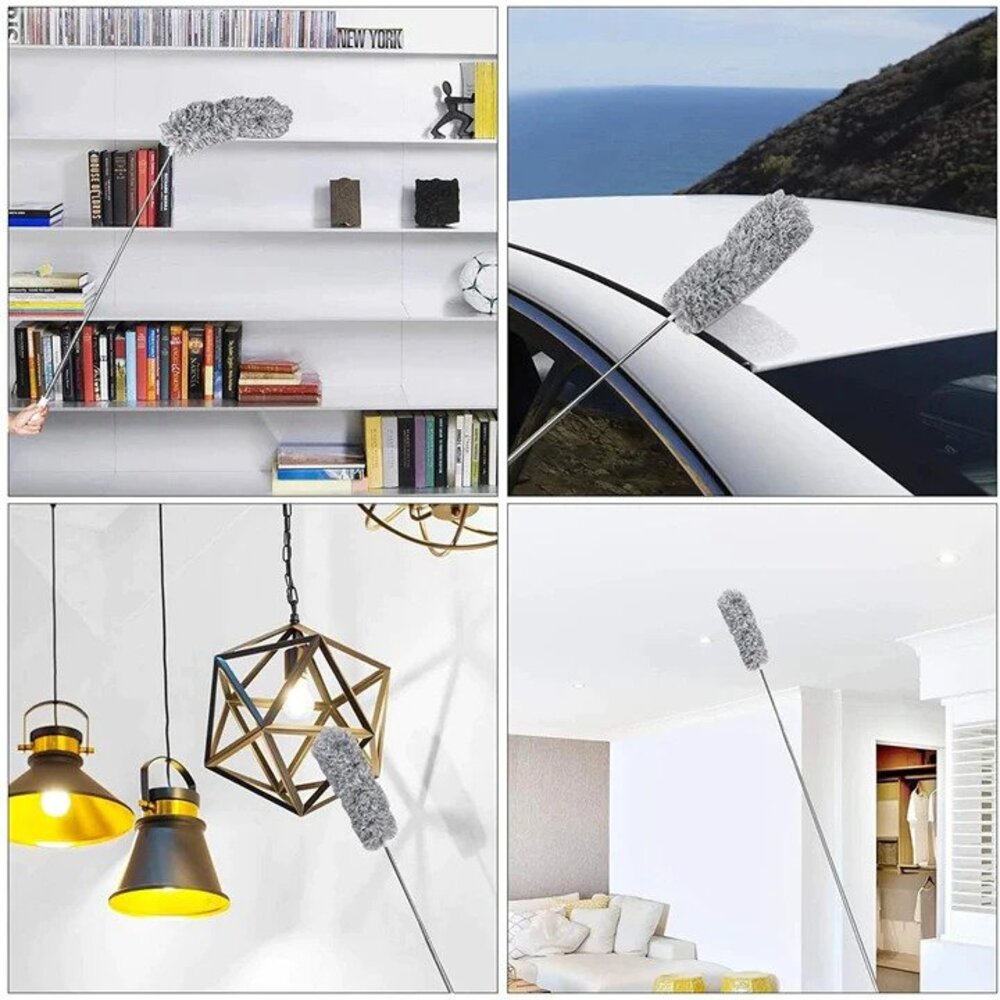Telescopische Plumeau Uitschuifbaar 86-280 cm Microvezel Plafond Hoge Plekken Stofafnemer Plumeaustaaf Lang Schoonmaakmiddel Vloer tot Plafond | Sansoti