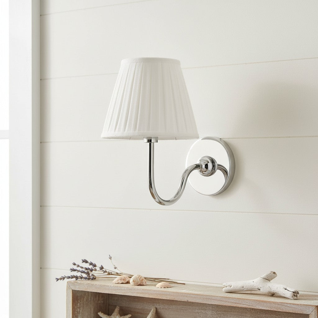 Wandlamp Messing met Stoffen Kap Plissé of Glad Wit Rood Groen Blauw Geel Antiek Brons Chroom 1 of 2 Lichtpunten | Sansoti