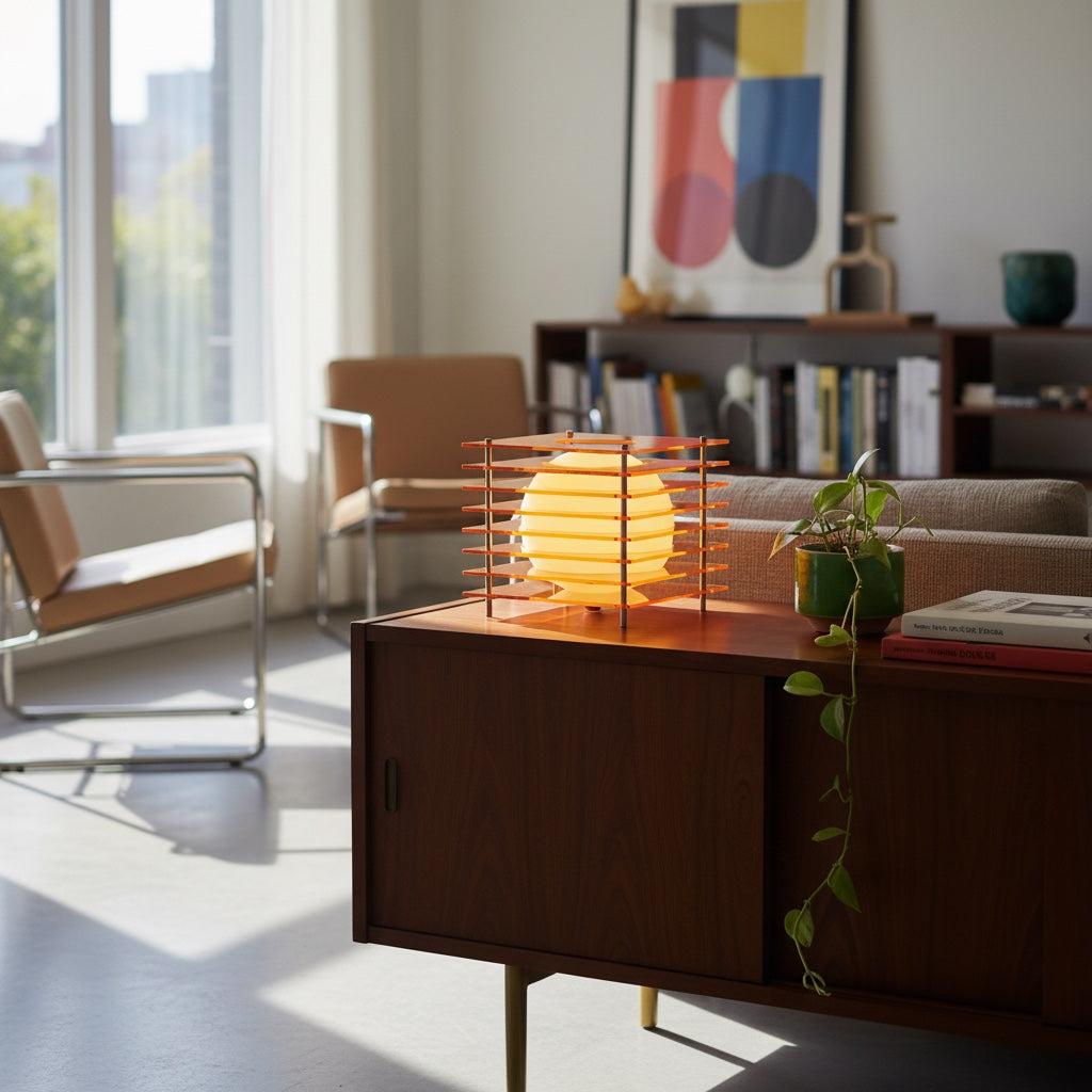 Geometrische Tafellamp met Gelaagde Bollen – Modern Design voor Woonkamer & Kantoor | Sansoti