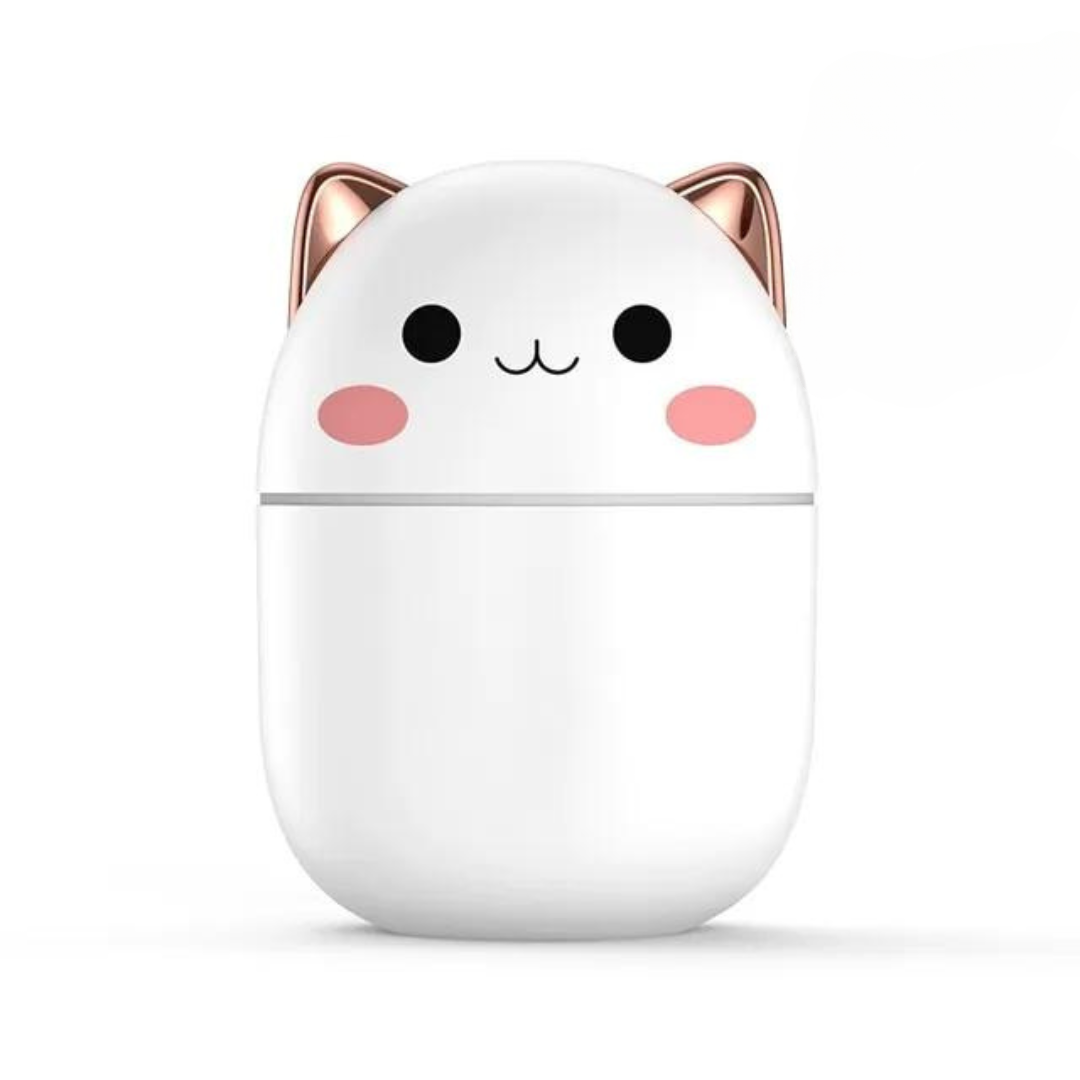 Katten Luchtbevochtiger met LED Nachtlampje – 250ml Bevochtiging voor Slaapkamer Bureau Kinderkamer | Sansoti