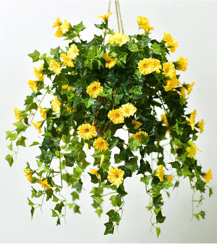 90cm Artificial Climbing Plant with 44 Flowers, UV-Resistant, for Balcony, Garden, and Living Room Decoration, Artificial Hanging Flower | Sansoti