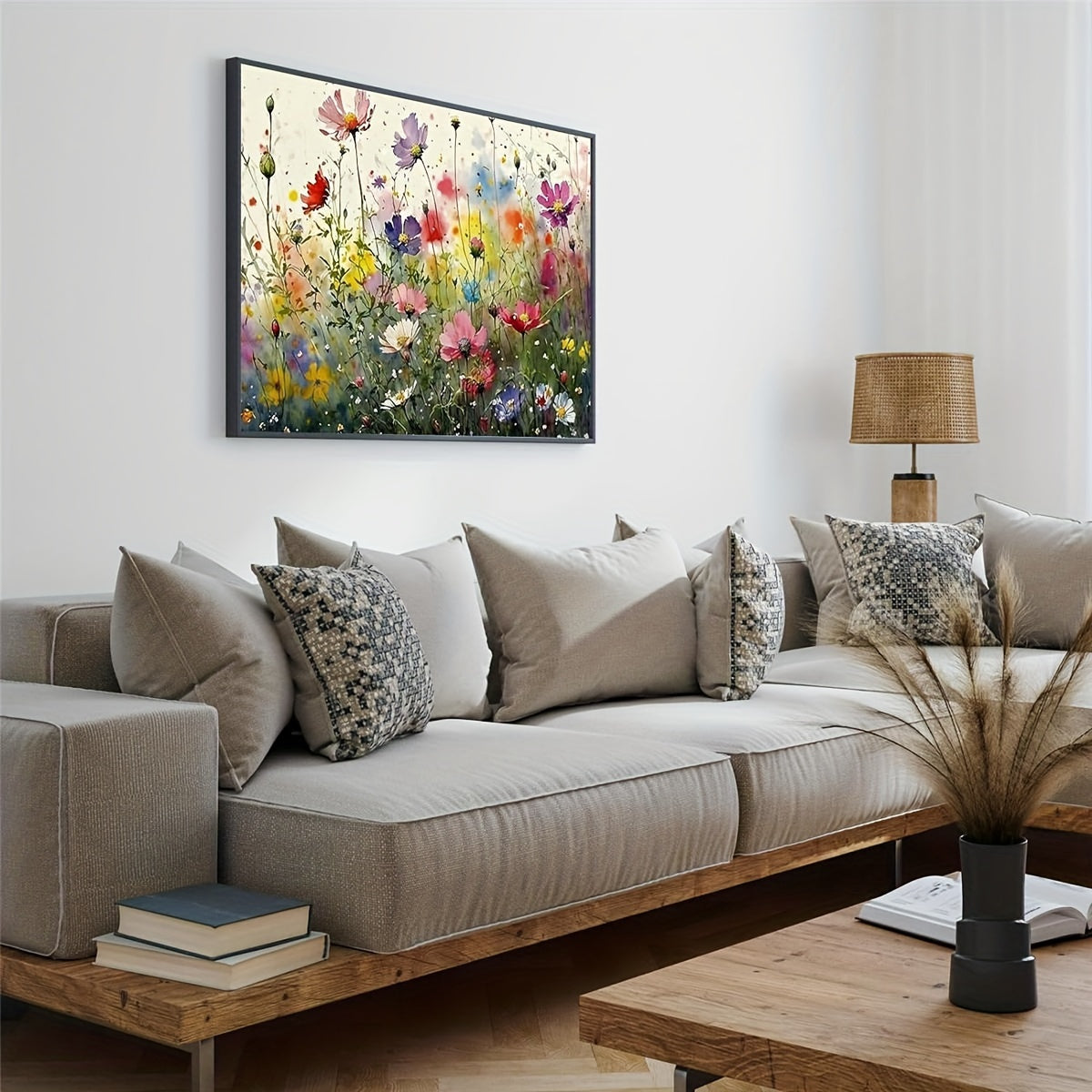 Schilderset op Nummers Bloemen 40x50cm Canvas Wanddecoratie Doe-het-Zelf Creatief Ontspanning Hobby Kunst | Sansoti