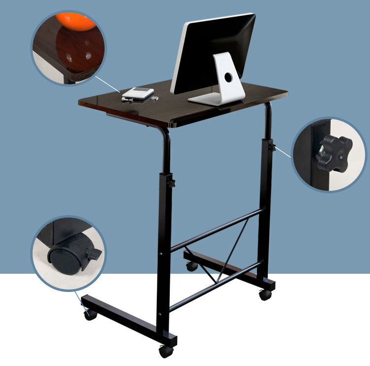 Tablette pour Ordinateur Portable sur Roulettes Réglable Noir Acier Bois Table d'Appoint Canapé Bureau | Restfield