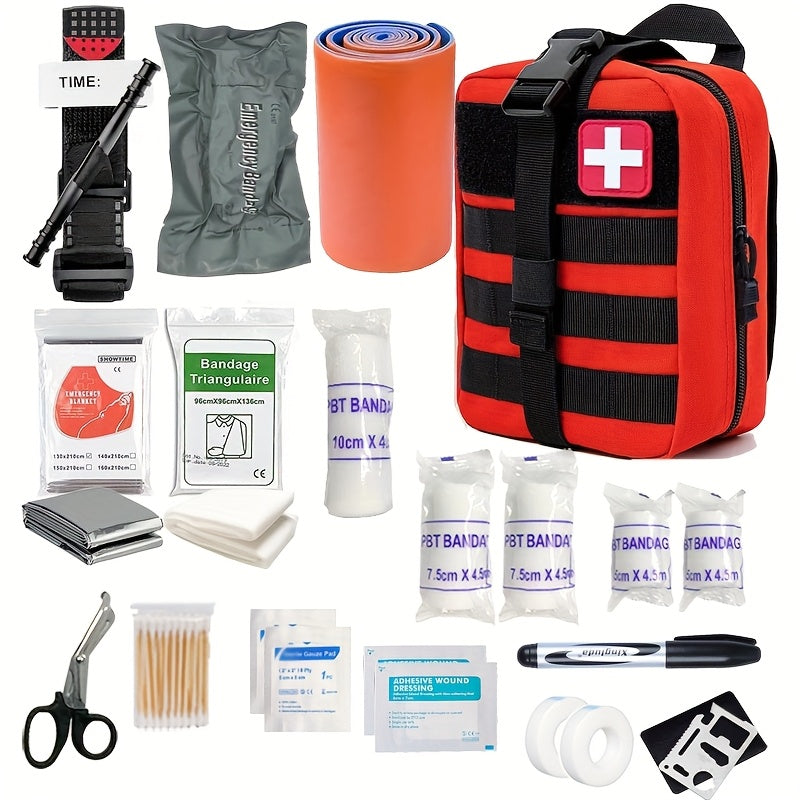 EHBO Kit Compleet Tourniquet Kunststof Textiel Zwart Outdoor Reizen Survival Verbanddoos Eerste Hulp Set Compact | Sansoti