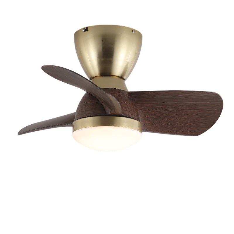 Plafondventilator met Verlichting Elora in Messing en Hout — Minimalistische Ventilator met LED Afstandsbediening | Sansoti