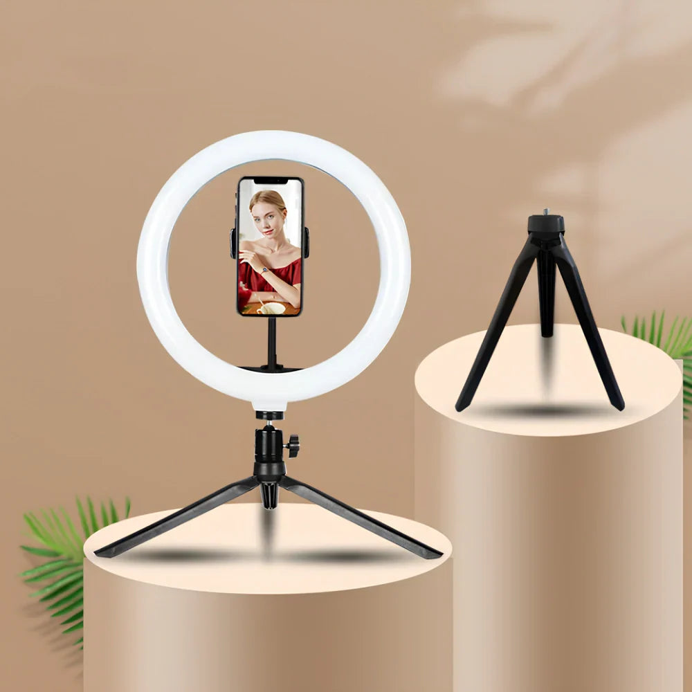 LED Ring Light with Clamp Modern Dimmable Desk Lamp with 360° Rotation – Perfect for Video Calls, Makeup, Photography | Sansoti
