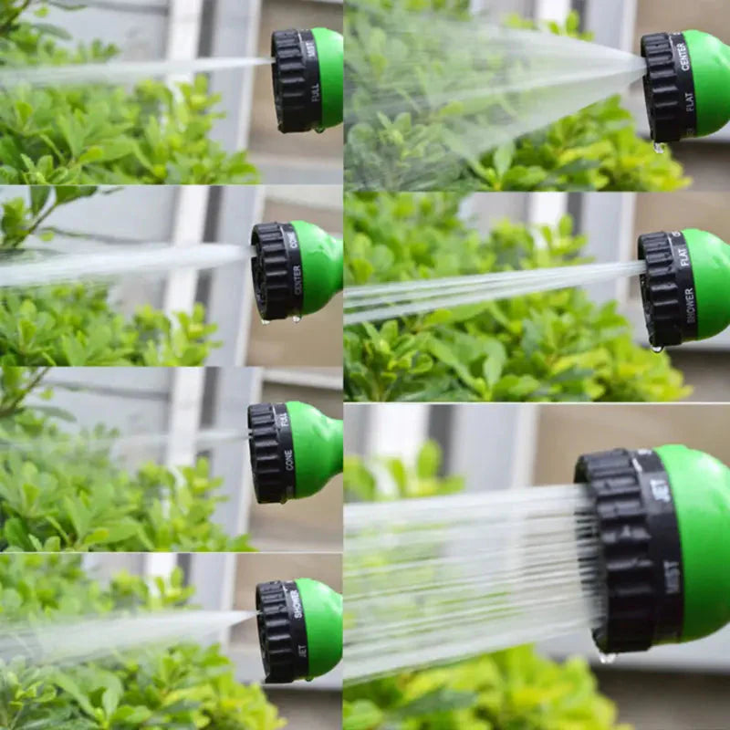 Flexibele Tuinslang 3-Voudig Uitrekbaar met 7-Functies Spuitpistool Groen | Sansoti